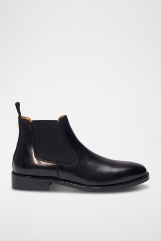 Bottines Chelsea en cuir Regular - Noir