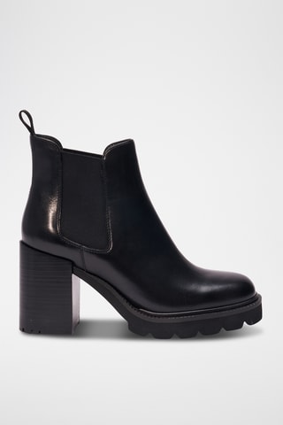Bottines Chelsea en cuir Regular - Noir