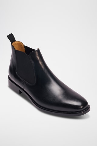 Bottines Chelsea en cuir Regular - Noir