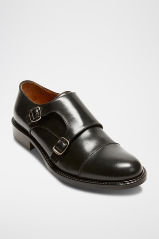 Derbys à boucle en cuir  Regular - Noir