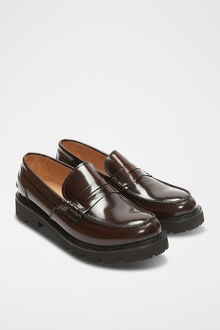 Mocassins en cuir verni  Regular - Marron