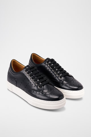 Baskets plateformes en cuir Regular - Noir