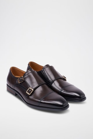Derbys à boucles en cuir Monk - Marron