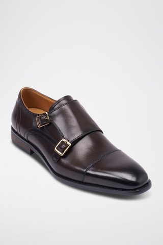 Derbys à boucles en cuir Monk - Marron