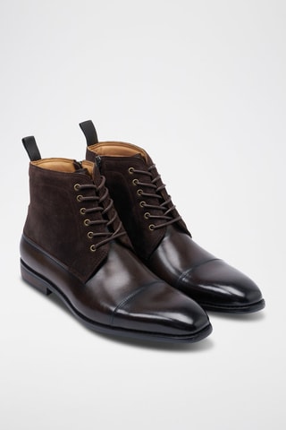 Derbys montantes en cuir Regular - Marron foncé