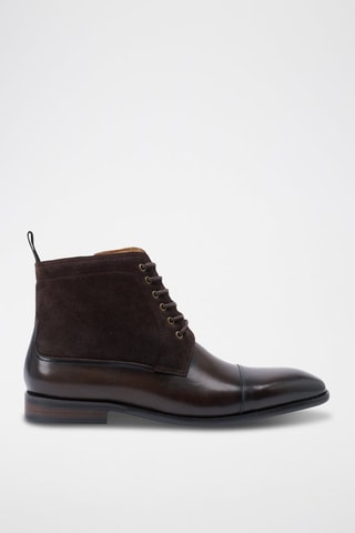 Derbys montantes en cuir Regular - Marron foncé