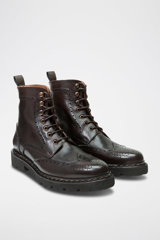 Boots en cuir Regular - Marron foncé