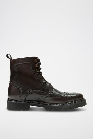 Boots en cuir Regular - Marron foncé