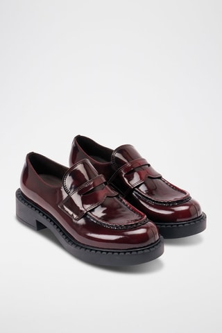 Mocassins plateformes en cuir Regular - Bordeaux