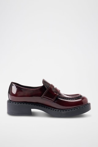 Mocassins plateformes en cuir Regular - Bordeaux
