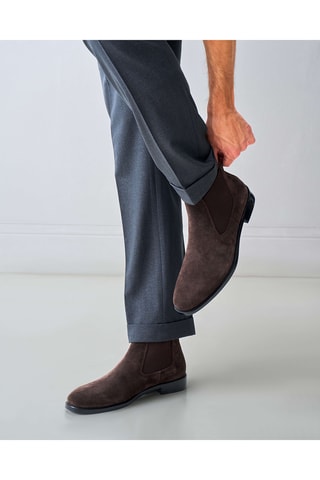 Bottines Chelsea en nubuck Regular - Marron