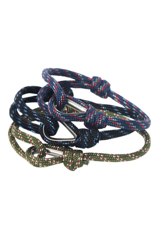 3 bracelets - Bleu marine et kaki