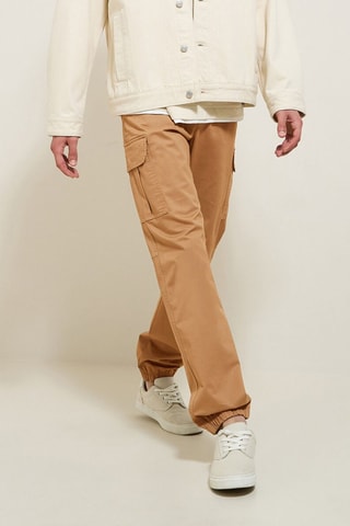 Pantalon regular en coton biologique - Camel
