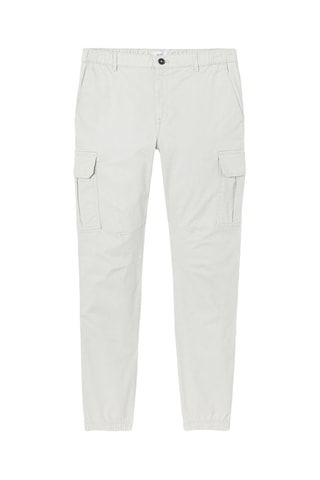 Pantalon regular en coton biologique - Beige
