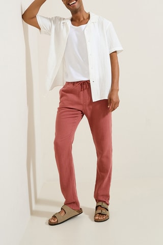 Pantalon large - Rose