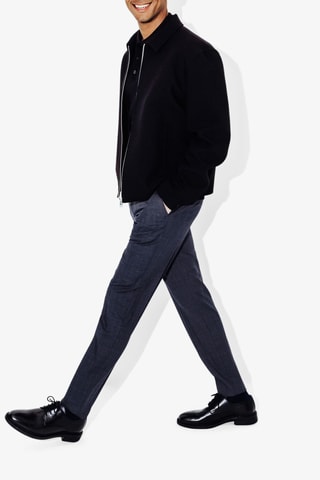 Pantalon slim en laine - Bleu marine