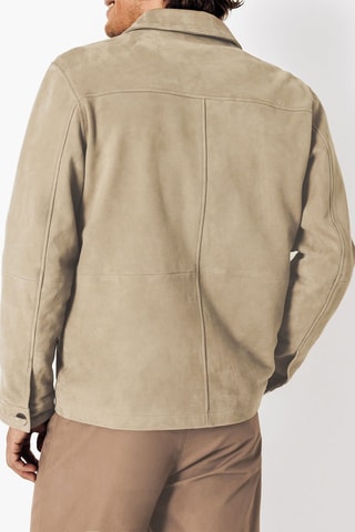 Veste en cuir de chèvre nubuck - Beige