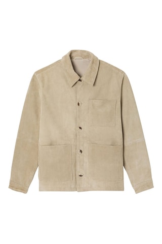 Veste en cuir de chèvre nubuck - Beige