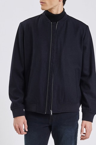 Blouson en laine - Bleu foncé