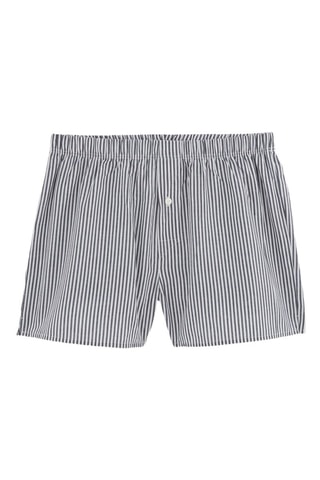 Caleçon en coton biologique - Gris clair et blanc