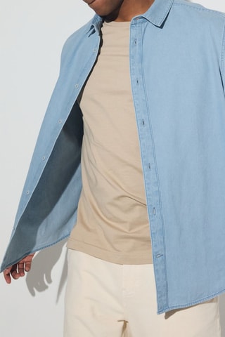 Chemise regular en jean - Ciel