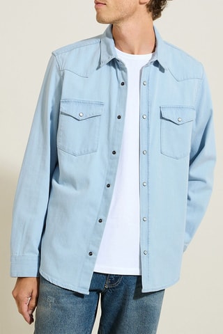 Chemise regular en jean - Bleu