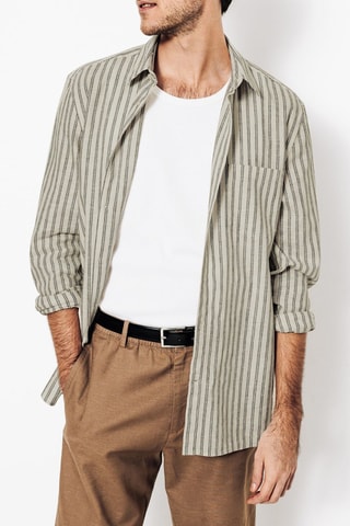 Chemise regular en lin - Beige