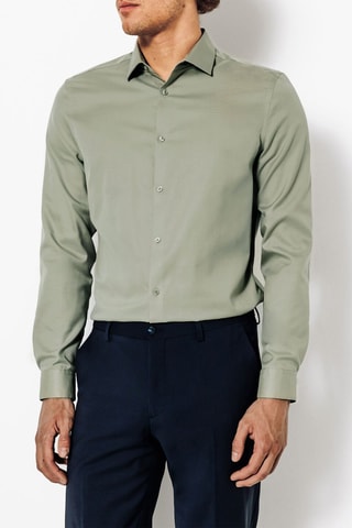 Chemise slim - Vert olive