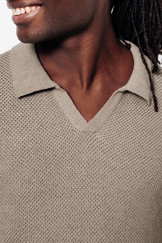 Polo regular en lin - Beige