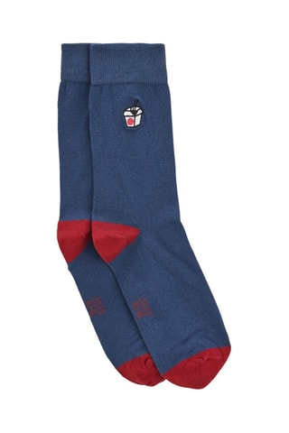 Chaussettes en coton biologique - Bleu foncé