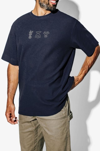 T-shirt relax en coton biologique - Bleu marine