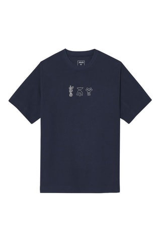 T-shirt relax en coton biologique - Bleu marine