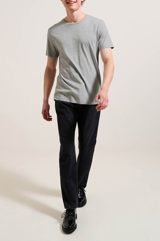 T-shirt slim en coton biologique - Gris chiné