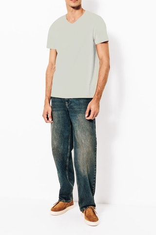 T-shirt slim en coton biologique - Gris clair