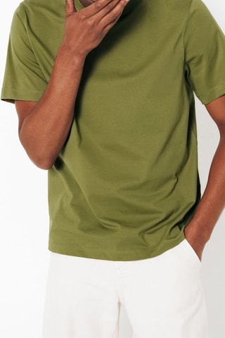 T-shirt regular en coton biologique - Vert olive