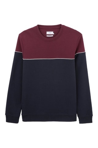 Sweat en coton biologique Bordeaux et bleu marine