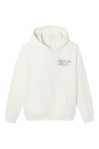 Sweat à capuche en coton biologique - Ecru