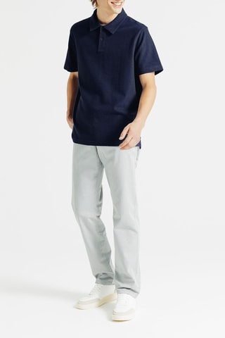 Polo regular en coton biologique - Bleu foncé