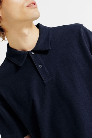 Polo regular en coton biologique - Bleu foncé