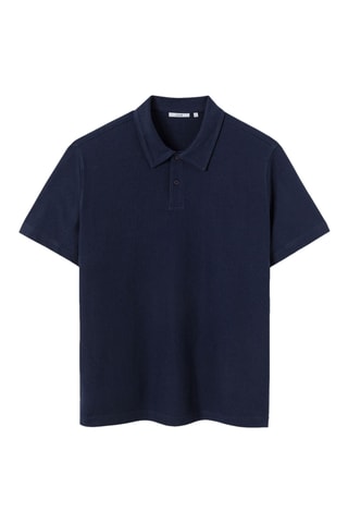Polo regular en coton biologique - Bleu foncé