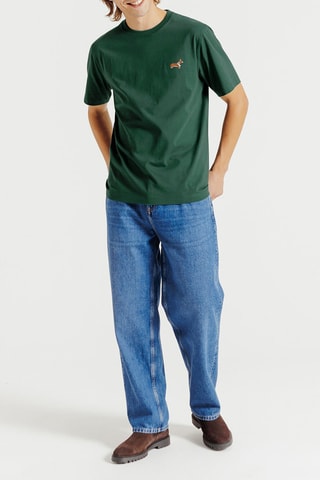 T-shirt regular en coton biologique - Vert foncé