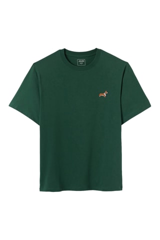 T-shirt regular en coton biologique - Vert foncé