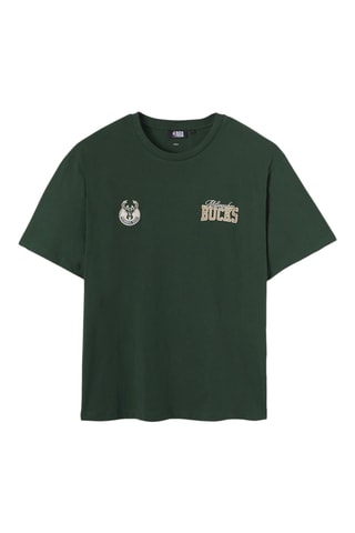 T-shirt en coton biologique Milwaukee Bucks NBA - Vert foncé