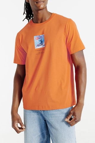 T-shirt regular en coton biologique Marcestel - Orange