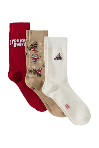 3 paires de chaussettes en coton biologique - Blanc