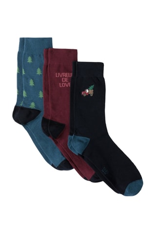 3 paires de chaussettes - Bordeaux et noir