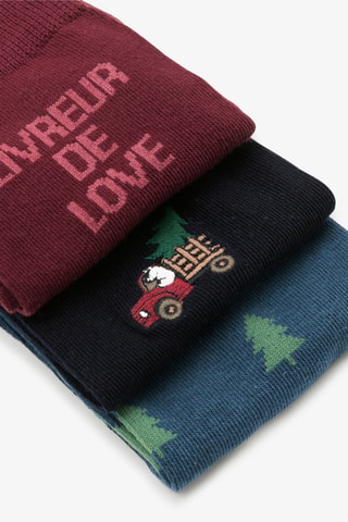 3 paires de chaussettes - Bordeaux et noir