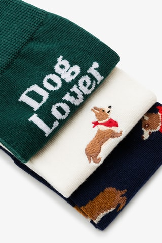 3 paires de chaussettes en coton biologique - Vert foncé et bleu nuit
