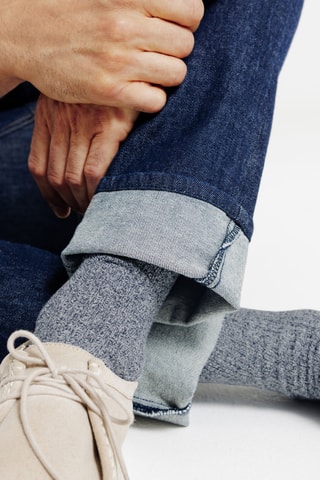 Chaussettes en coton biologique - Bleu foncé chiné