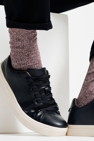 Chaussettes en coton biologique - Bordeaux chiné